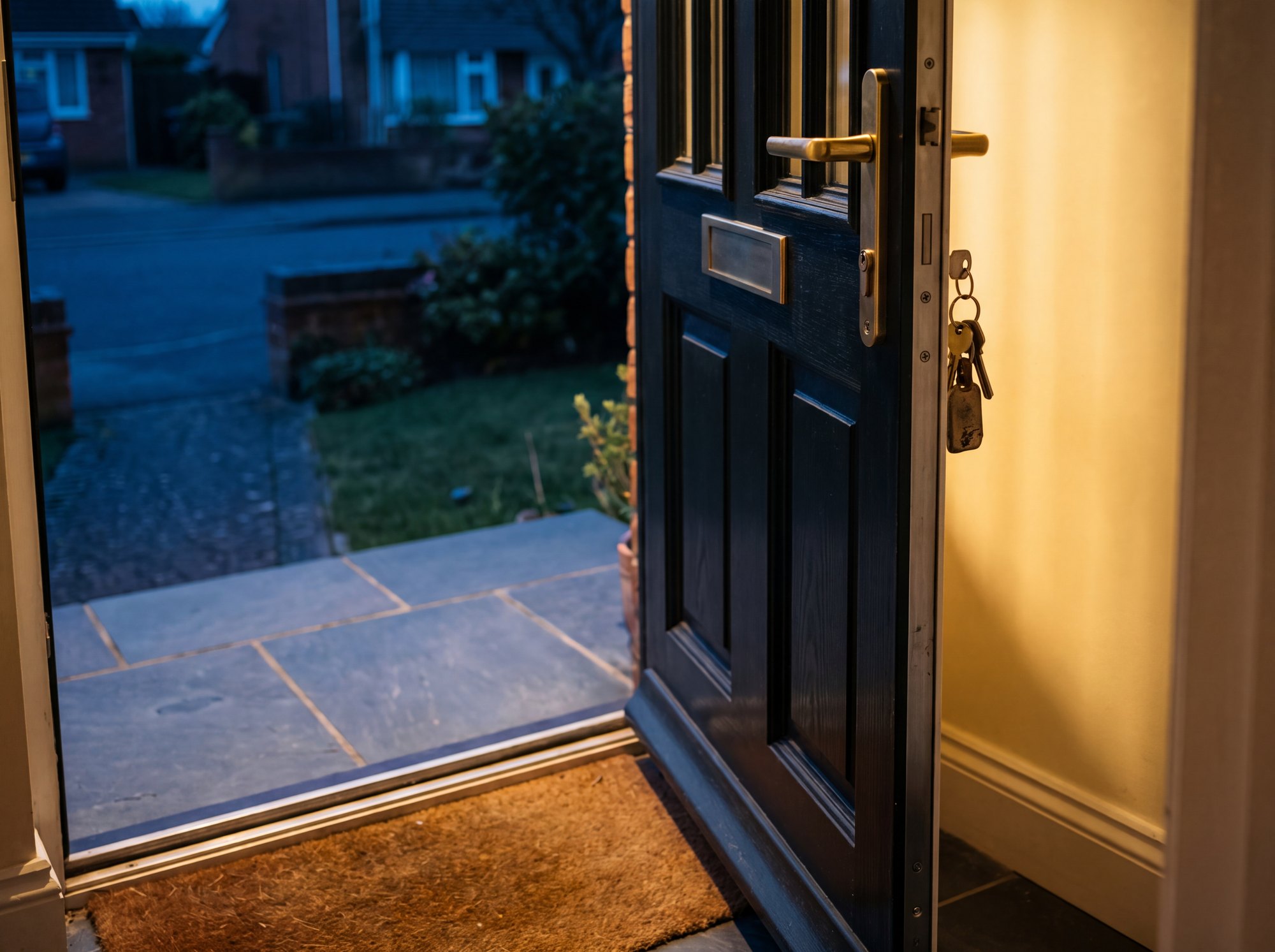 Forced door and lock repaired after break-in, Surrey